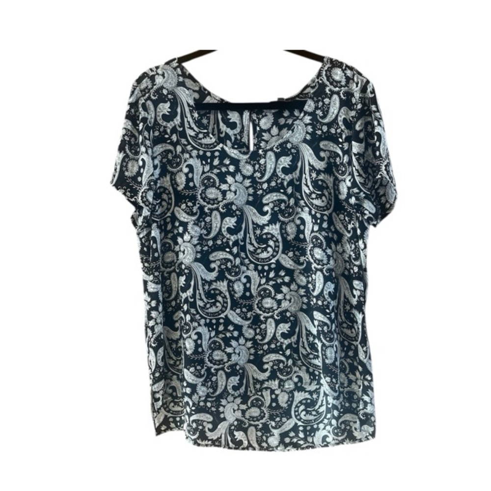 Express Paisley Semi Sheer‎ High Low Blouse